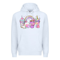 White unicorn coffee cups Premium Hoodie - Zillion Design Studio