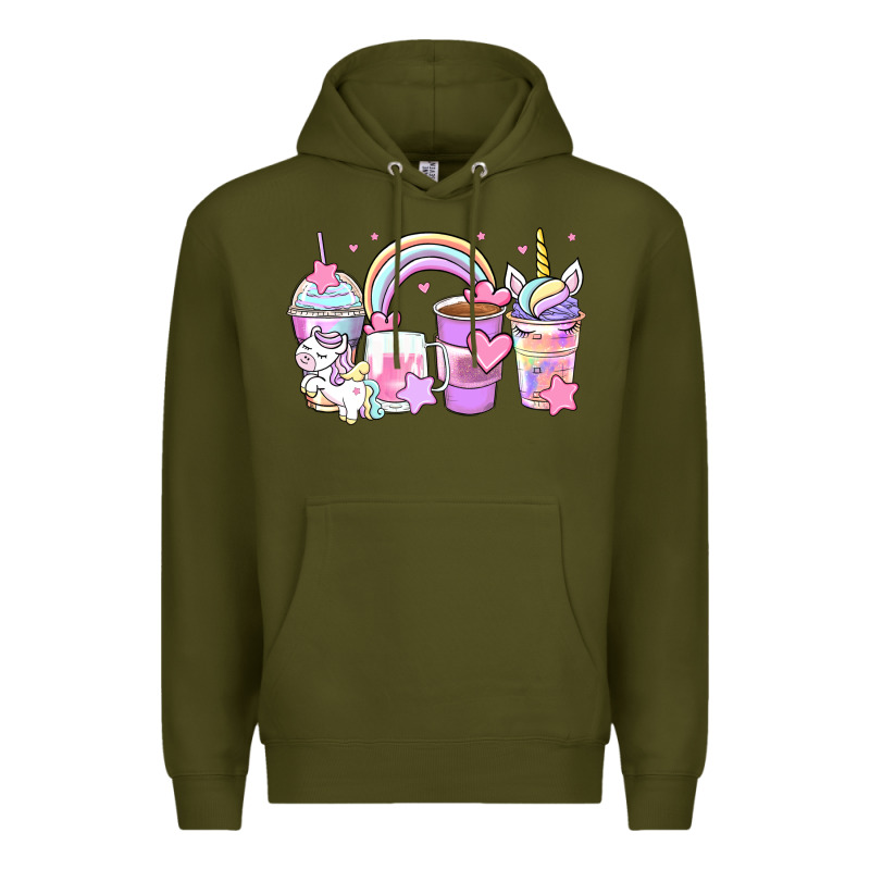 Unicorn Coffee Cups Premium Hoodie by Zillion Design Studio | Teevron