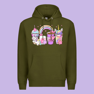 Unicorn Coffee Cups Premium Hoodie Designed By Zillion Design Studio