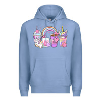 Colony Blue unicorn coffee cups Premium Hoodie - Zillion Design Studio