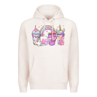 Pale Pink unicorn coffee cups Premium Hoodie - Zillion Design Studio