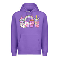 Purple unicorn coffee cups Premium Hoodie - Zillion Design Studio