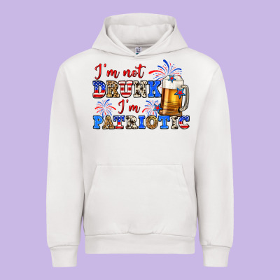 I'm Not Drunk I'm Patriotic Zillion Urban Hoodie Designed By Zillion Design Studio