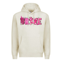 Oatmeal Heather Breast Cancer Brave Premium Hoodie - texasbilliewilder
