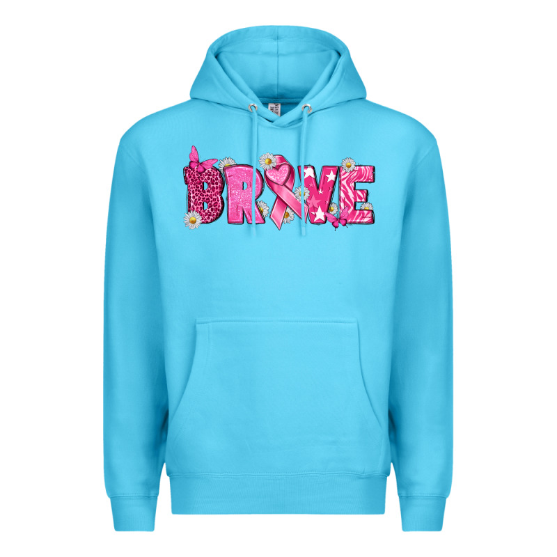 Breast Cancer Brave Premium Hoodie by texasbilliewilder | Teevron