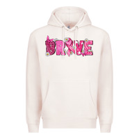 Pale Pink Breast Cancer Brave Premium Hoodie - texasbilliewilder