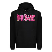 Black Breast Cancer Brave Premium Hoodie - texasbilliewilder