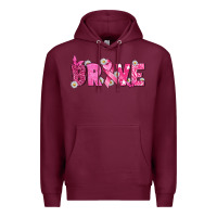 Burgundy Breast Cancer Brave Premium Hoodie - texasbilliewilder