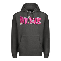 Charcoal Heather Breast Cancer Brave Premium Hoodie - texasbilliewilder
