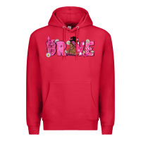 Cardinal Breast Cancer Brave with Afro Woman Premium Hoodie - texasbilliewilder