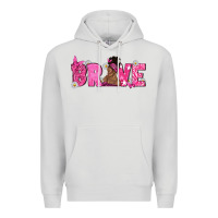 Dove Grey Breast Cancer Brave with Afro Woman Premium Hoodie - texasbilliewilder