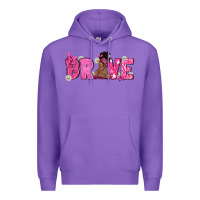 Purple Breast Cancer Brave with Afro Woman Premium Hoodie - texasbilliewilder