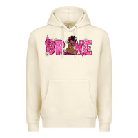 Sandshell Breast Cancer Brave with Afro Woman Premium Hoodie - texasbilliewilder