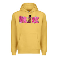 Antique Gold Breast Cancer Brave with Afro Woman Premium Hoodie - texasbilliewilder