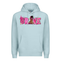 Blue Mist Breast Cancer Brave with Afro Woman Premium Hoodie - texasbilliewilder