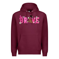 Burgundy Breast Cancer Brave with Afro Woman Premium Hoodie - texasbilliewilder