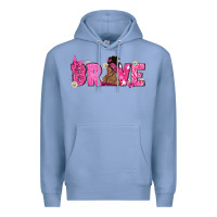 Colony Blue Breast Cancer Brave with Afro Woman Premium Hoodie - texasbilliewilder