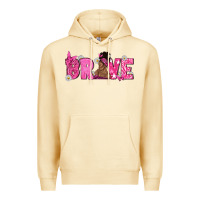 Pina Colada Breast Cancer Brave with Afro Woman Premium Hoodie - texasbilliewilder