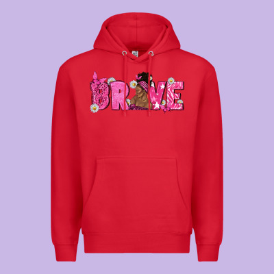 Breast Cancer Brave With Afro Woman Premium Hoodie Designed By Texasbilliewilder