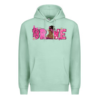 Seafoam Breast Cancer Brave with Afro Woman Premium Hoodie - texasbilliewilder