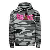 Slate Camo Breast Cancer Brave with Afro Woman Premium Hoodie - texasbilliewilder