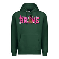 Sports Green Breast Cancer Brave with Afro Woman Premium Hoodie - texasbilliewilder