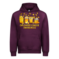 Mauve Wine Childhood Cancer Awareness Coffee Cups Urban Hoodie - texasbilliewilder