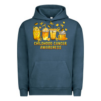 Pigment Midnight Navy Childhood Cancer Awareness Coffee Cups Urban Hoodie - texasbilliewilder