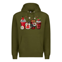 Army Green ladybug coffee cups Premium Hoodie - Zillion Design Studio