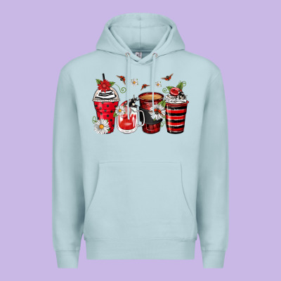 Ladybug Coffee Cups Premium Hoodie Designed By Zillion Design Studio