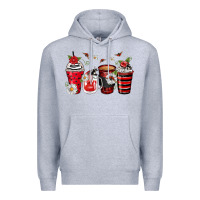 Heather Grey ladybug coffee cups Premium Hoodie - Zillion Design Studio