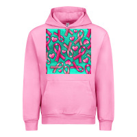 Fuchsia Pink Cancer Ribbon with Heart Urban Hoodie - texasbilliewilder