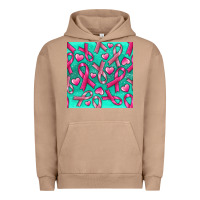 Pigment Burro Cancer Ribbon with Heart Urban Hoodie - texasbilliewilder