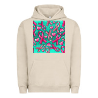 Pigment French Oak Cancer Ribbon with Heart Urban Hoodie - texasbilliewilder