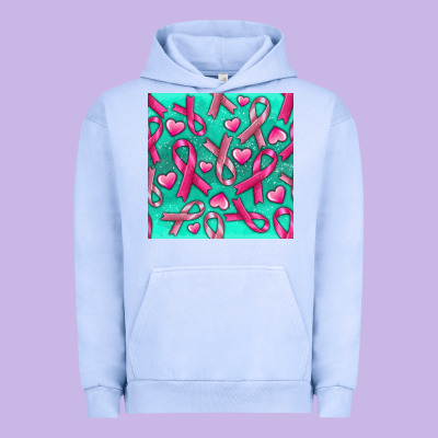 Cancer Ribbon With Heart Urban Hoodie Designed By Texasbilliewilder
