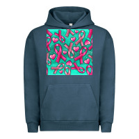 Pigment Midnight Navy Cancer Ribbon with Heart Urban Hoodie - texasbilliewilder