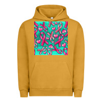 Pigment Peanut Butter Cancer Ribbon with Heart Urban Hoodie - texasbilliewilder