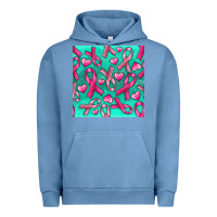 Pigment Pebble Blue Cancer Ribbon with Heart Urban Hoodie - texasbilliewilder