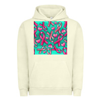 Pigment Pistachio Cancer Ribbon with Heart Urban Hoodie - texasbilliewilder