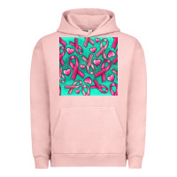 Pigment Salmon Cancer Ribbon with Heart Urban Hoodie - texasbilliewilder