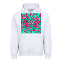 White Cancer Ribbon with Heart Urban Hoodie - texasbilliewilder
