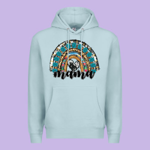 Western Mama Rainbow Premium Hoodie Designed By Ranaportraitstore