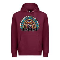 Burgundy western mama rainbow Premium Hoodie - RanaPortraitStore