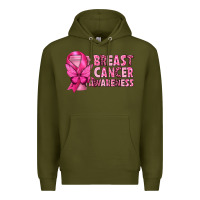Army Green Breast Cancer Awareness with Coffee Cup Premium Hoodie - texasbilliewilder