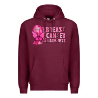Burgundy Breast Cancer Awareness with Coffee Cup Premium Hoodie - texasbilliewilder