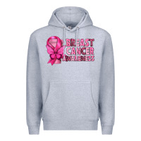 Heather Grey Breast Cancer Awareness with Coffee Cup Premium Hoodie - texasbilliewilder