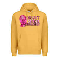 Mustard Breast Cancer Awareness with Coffee Cup Premium Hoodie - texasbilliewilder