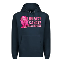 Navy Breast Cancer Awareness with Coffee Cup Premium Hoodie - texasbilliewilder