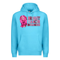 Ocean Blue Breast Cancer Awareness with Coffee Cup Premium Hoodie - texasbilliewilder