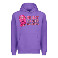 Purple Breast Cancer Awareness with Coffee Cup Premium Hoodie - texasbilliewilder
